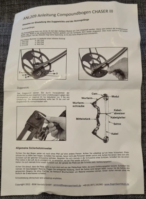 Compoundbogen Chaser III, inkl. Ziel, Aluminium Pfeile, Köcher, Tasche, Release etc. Bild 9