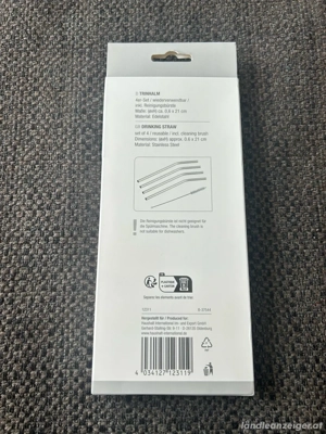 Edelstahl Trinkhalm 4er Set mit Reinigungsbürste Bild 2