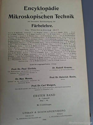 Fachbücher Encyclopädie Mikroskopische Technik, alt, Ausgabe 1903 Bild 2