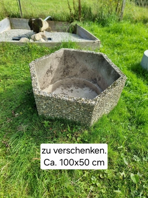 Pflanzgefäß aus Waschbeton ca. 100x50 cm