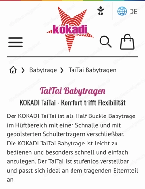 Kokadi TaiTai Babytrage Half Buckle Bild 2