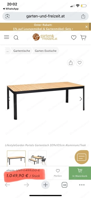 Gartenmöbel Set, Gartentisch mit 8 Stühlen + 8 Sitzpolster Bild 5