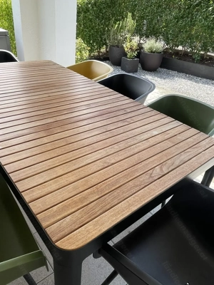 Gartenmöbel Set, Gartentisch mit 8 Stühlen + 8 Sitzpolster Bild 9