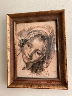 Bild mit ENGEL in schönem Rahmen ( recht antik )  Bild 2