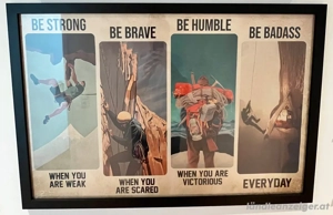 Bergsteiger Bild inkl. schwarzem Holzrahmen