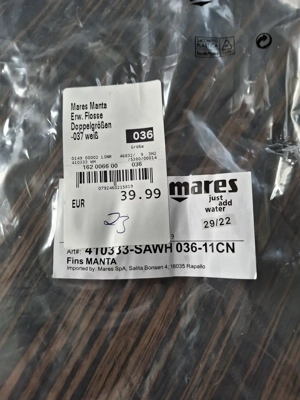 Tauchflossen, Mares Flossen Kinder Gr. 36-37 Bild 3