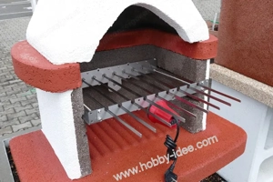 Kamin, Spießantrieb, Spieße, Spießdreher, Schaschlik, BBQ, Grill Bild 3