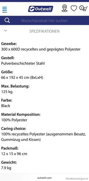 Campingbett   Feldbett  Bild 4