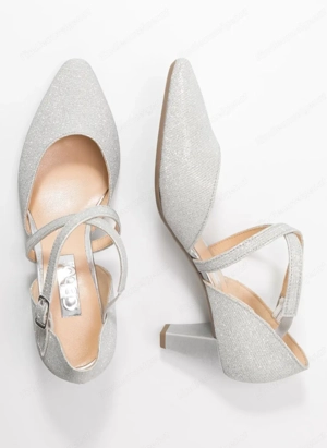 Schuhe, Gabor Pumps silver glitzernd, Gr. 40,5 Bild 2