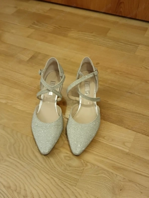 Schuhe, Gabor Pumps silver glitzernd, Gr. 40,5 Bild 3