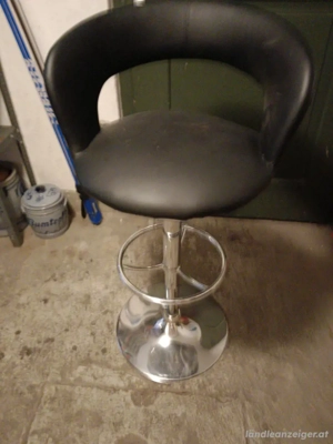 Barhocker schwarz Lehne drehbar