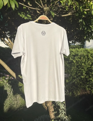 Weißes Herren Shirt mit Druck Bild 2