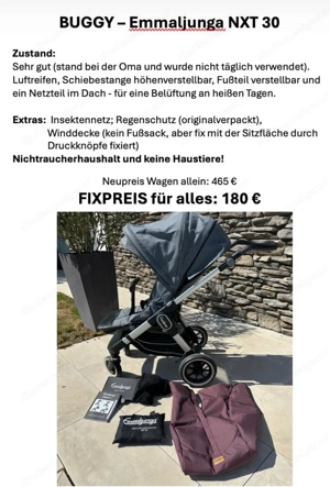 Emmaljunga NXT30 Buggy   top Zustand + Zubehör Bild 2