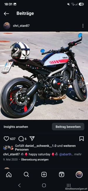 Yamaha XSR 900 Abarth Custom 2 Besitz Bild 2