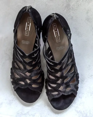 Damensandalen Gr. 38, Damenschuhe, Sandalen, High Heels, schwarz  Bild 3