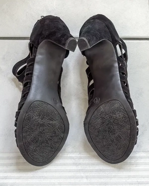 Damensandalen Gr. 38, Damenschuhe, Sandalen, High Heels, schwarz  Bild 6