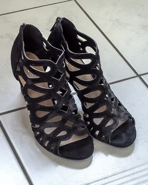 Damensandalen Gr. 38, Damenschuhe, Sandalen, High Heels, schwarz  Bild 4