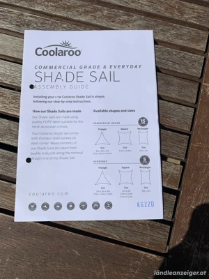 Sonnensegel quadratisch, 3,6m x 3,6m Bild 3