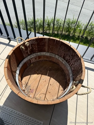 100L Weinfass - Eichenfasshälfte | Blumentrog Bild 2