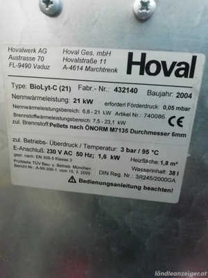 HOVAL BioLyt-C Pelletsheizung Bild 2