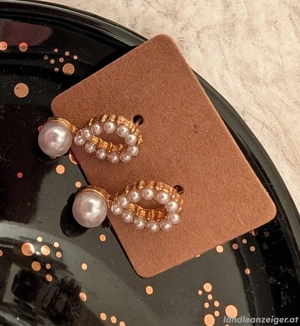 ohrstecker gold Perlen  Bild 2