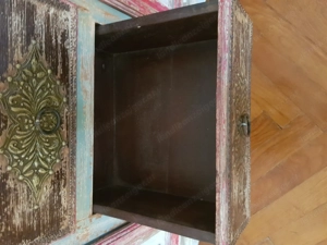 Vollholz Kommode (Vollholz: Mango) Indisches Kunsthandwerk "Shabby Chic" Bild 4
