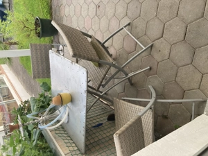 Metall Gartentisch mit 3 Stühle