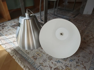 Hänge Pendelleuchte groß matt silber  Bild 2