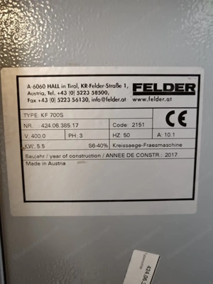 Tischkreissäge Kombi Felder, KF 700 S, Neuwertig Bild 6