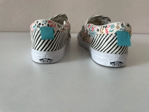 Vans Toddler Slip-On EU 26.5 beige mit Streifen und Blumenmuster Mädchen Bild 4