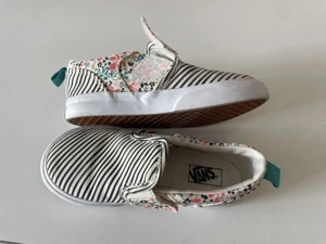 Vans Toddler Slip-On EU 26.5 beige mit Streifen und Blumenmuster Mädchen Bild 3