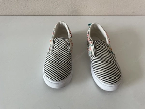 Vans Toddler Slip-On EU 26.5 beige mit Streifen und Blumenmuster Mädchen Bild 2