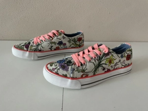 Canvas Schuhe Blumenmuster Größe 36 wie neu - "Converse All Star Look" - Mädchen Bild 4