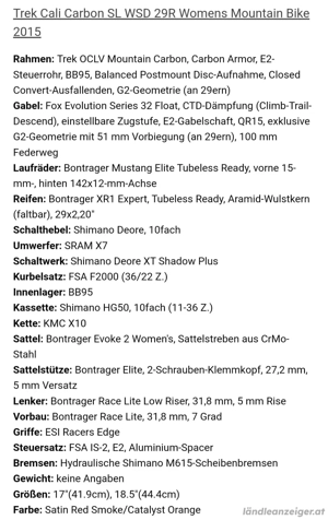 Fahrrad Trek Cali Carbon Bild 4