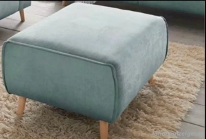 Designer Couch mint-farben mit Hocker  Bild 3