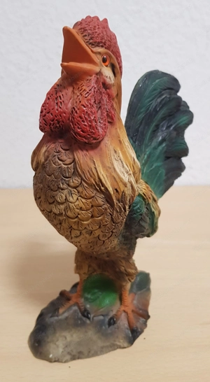 Deko-Figur bunter Hahn, Gockel, krähender Hahn, von Dipinto A Mano, Made in Italy, Hand bemalt, Poly Bild 2