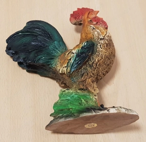 Deko-Figur bunter Hahn, Gockel, krähender Hahn, von Dipinto A Mano, Made in Italy, Hand bemalt, Poly Bild 4