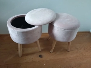 Hocker mit Samtüberzug, rosa, super für's Kinderzimmer Bild 3 Hocker mit Samtüberzug, rosa, super für's Kinderzimmer Bild 3