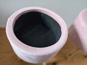 Hocker mit Samtüberzug, rosa, super für's Kinderzimmer Bild 5 Hocker mit Samtüberzug, rosa, super für's Kinderzimmer Bild 5