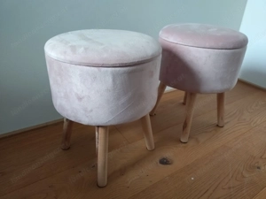 Hocker mit Samtüberzug, rosa, super für's Kinderzimmer Bild 6 Hocker mit Samtüberzug, rosa, super für's Kinderzimmer Bild 6