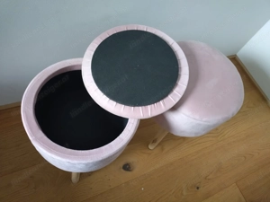 Hocker mit Samtüberzug, rosa, super für's Kinderzimmer Bild 4 Hocker mit Samtüberzug, rosa, super für's Kinderzimmer Bild 4