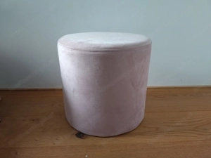 Hocker mit Samtüberzug, rosa, super für's Kinderzimmer Bild 2 Hocker mit Samtüberzug, rosa, super für's Kinderzimmer Bild 2