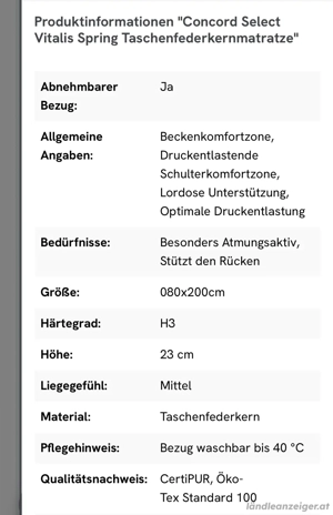 Taschenfederkernmatratze Bild 2