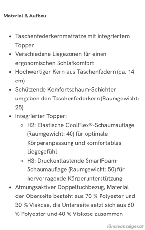 Taschenfederkernmatratze Bild 4