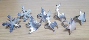 8 Serviettenringe, versilbert, Weihnachtsmotive siehe Abbildungen, gebraucht, gut erhalten  Preis gi Bild 2