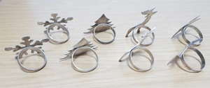 8 Serviettenringe, versilbert, Weihnachtsmotive siehe Abbildungen, gebraucht, gut erhalten  Preis gi Bild 3