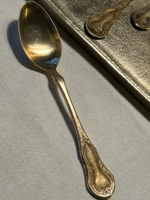 Alte versilberte Teelöffel von Collini 8 Stück Bild 2