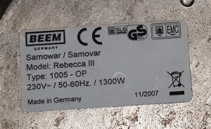 BEEM Samowar, Samovar, Rebecca III, ca. 3L + 1L Teekanne mit Deckel, Made in Germany, Material: Edel Bild 5