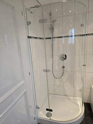 gebrauchte Duschwand und Duschtasse