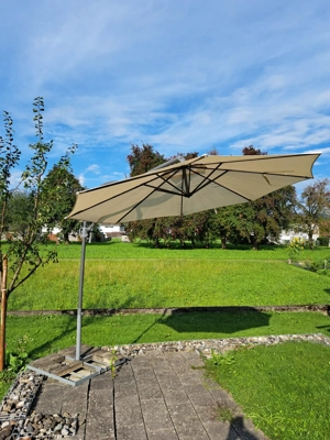 Sonnenschirm, weiß, inkl. Plattenständer